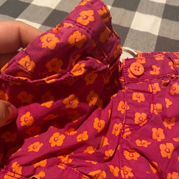 Old Navy Baby Girls’ Shorts Size 12-18 Months Floral Pink & Orange - Picture 2 of 5